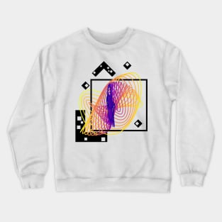 Harmonograph Pendulum Geometry | Plasma MultiVerse Yellow Red Blue Crewneck Sweatshirt